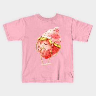 Strawberry with ice cream Kids T-Shirt